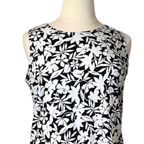 Lands’ End Maxi Dress T-shirt Sleeveless Cotton Floral Women’s LP- 14/16 Petite - Picture 5 of 11